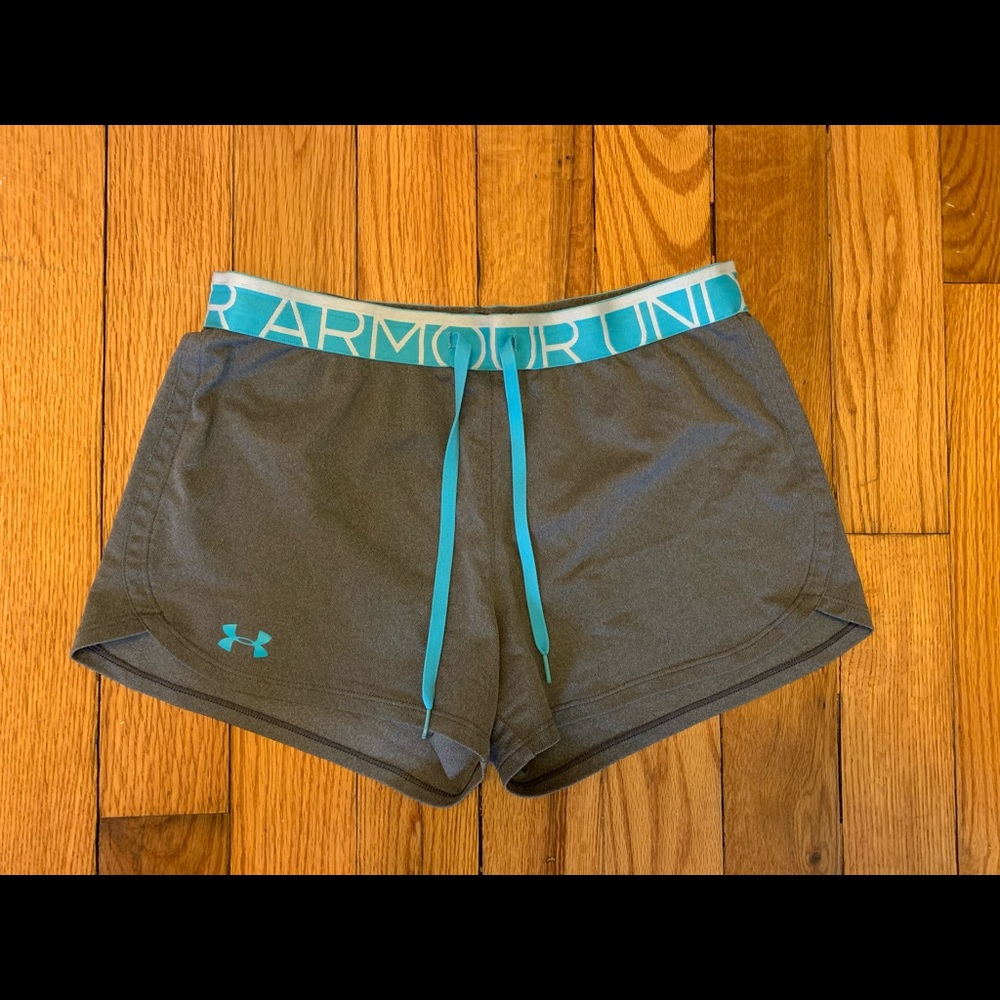 Grey and Blue Under Armour Shorts